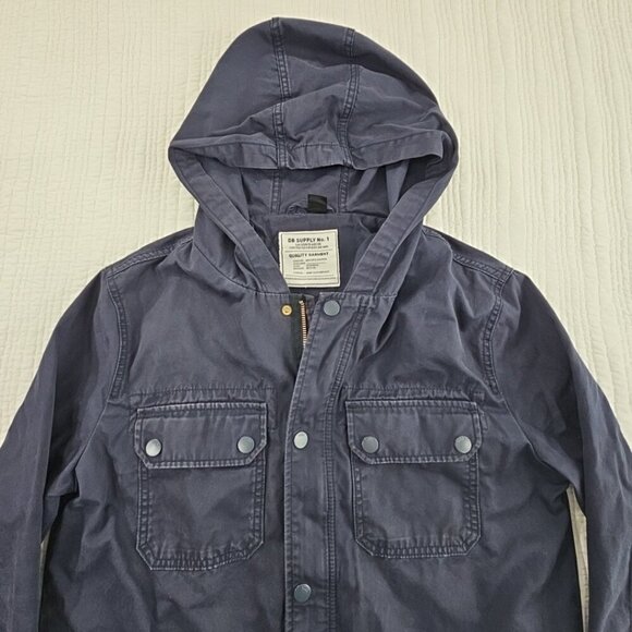 DB Supply Coat Adult Men's Size Small Navy Blue Chore Coat Hoodie EUC Long - Picture 6 of 15